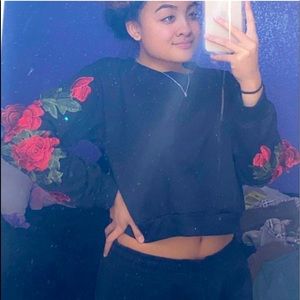 romwe long sleeve cropped sweater